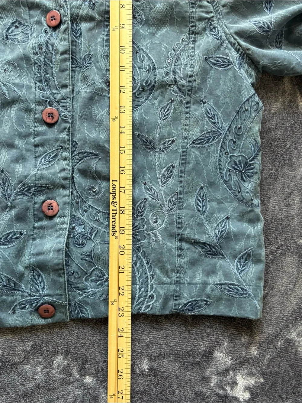 Coldwater Creek Floral Paisley Blazer Jacket Blue Large Lightweight Vtg Boho - Picture 14 of 14